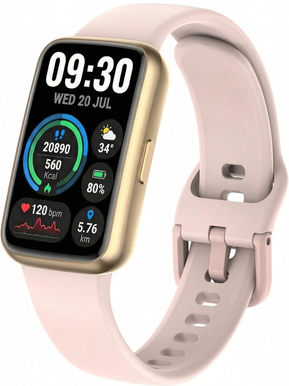 Fitness Tracker watch 1.47” HD smart band 24/7 heart rate &spO2 tracking